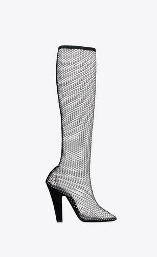 ysl 68 boots in mesh with strass|ysl saint laurent boots.